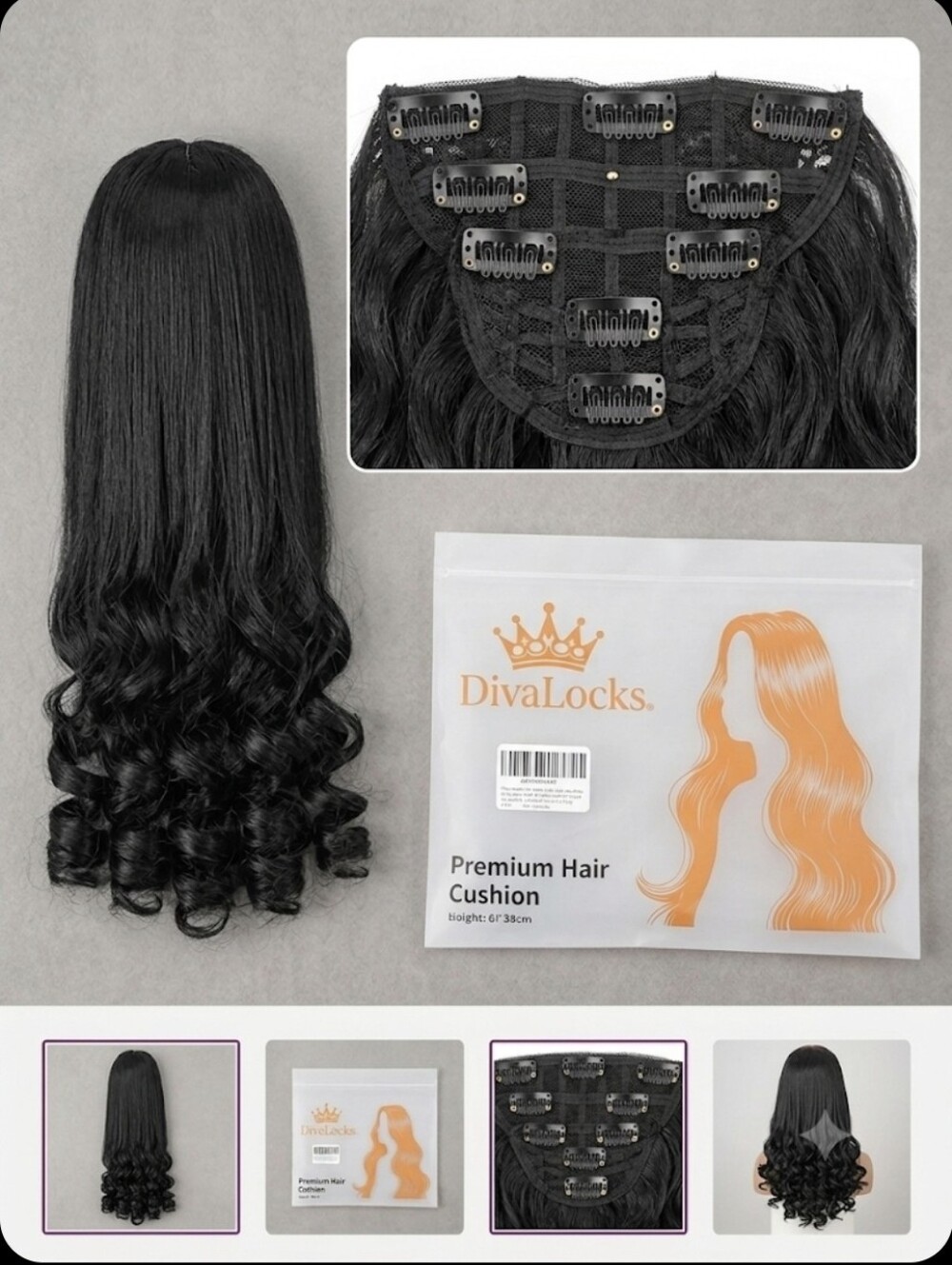 Premium Women's Hair Extensions - Black Clip In